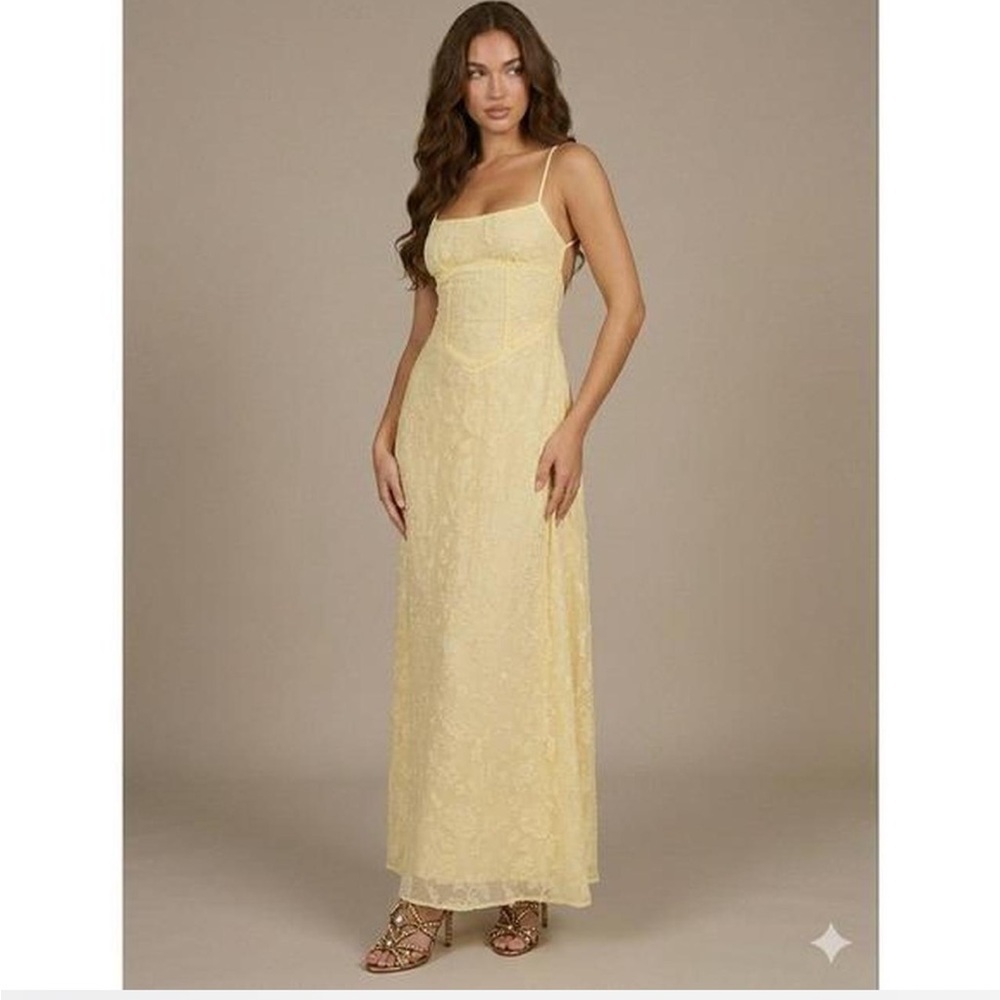 Princess Polly South of France Yellow Backless Sundress Spaghetti Strap - Picture 1 of 10